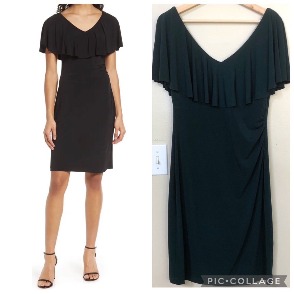 NWOT Emerald Green Connected Apparel Cape Dress | 8